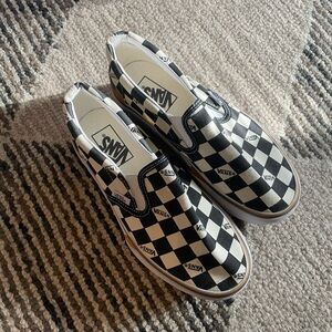 Vans Black and White Checkered Platform Shoes